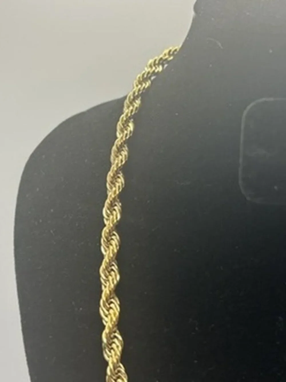Mens Gold Rope Chain 5mm 22 Inch Real Gold Stainless Steel Plated Durable New